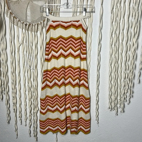 MOTHER The Cut It Out Knit Crochet Midi Skirt Size XS - Picture 5 of 16